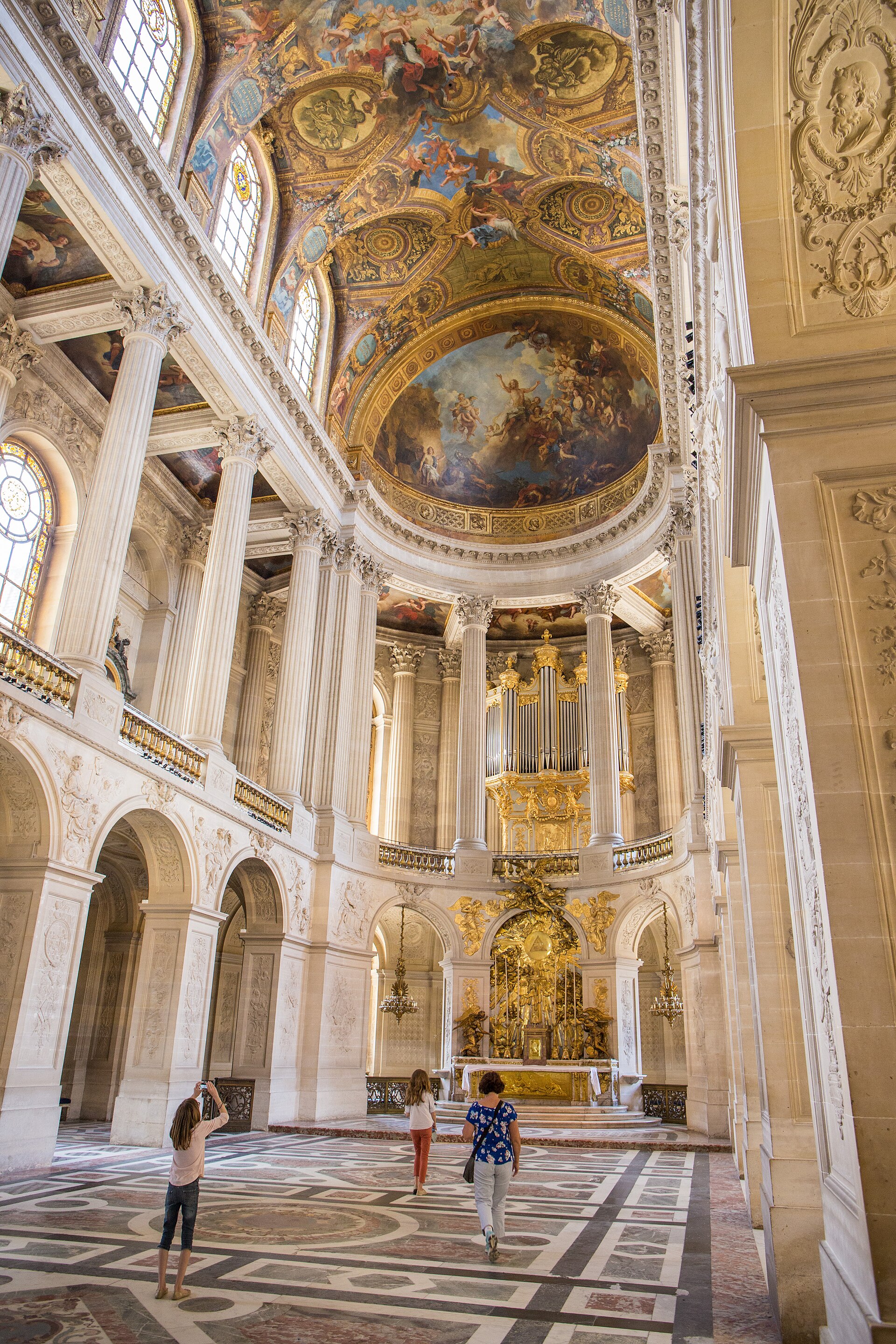 Royal chapel interior with gilded columns